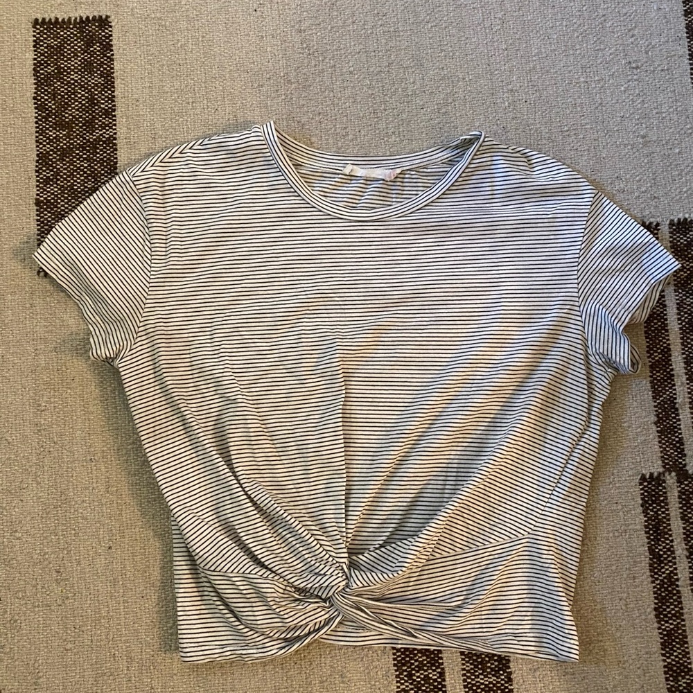 Lush size M striped twist front top